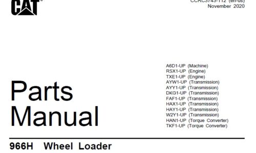 Caterpillar Cat 966H Wheel Loader Parts Manual (A6D)