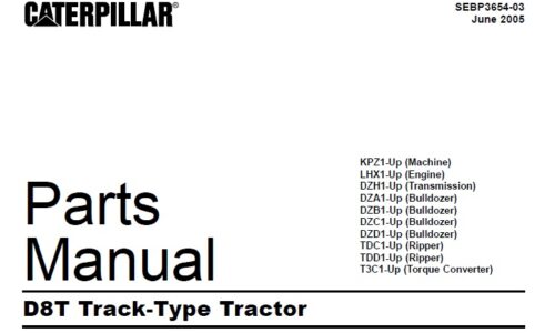 Caterpillar Cat D8T Track-Type Tractor Parts Manual (KPZ)