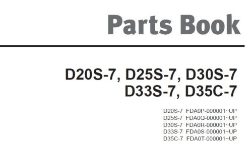 Doosan D20S-7, D25S-7, D30S-7, D33S-7, D35C-7 Lift Truck Parts Manual