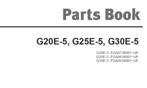 Doosan G20E-5, G25E-5, G30E-5 Lift Truck Parts Manual