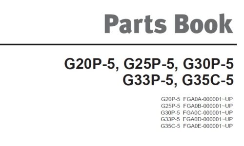 Doosan G20P-5, G25P-5, G30P-5, G33P-5, G35C-5 Lift Truck Parts Manual