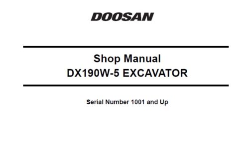 Doosan DX190W-5 Excavator Shop Manual (10001 and up)