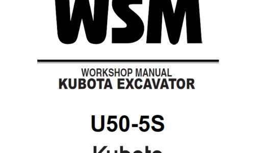 Kubota U50-5S Excavator Workshop Service Manual