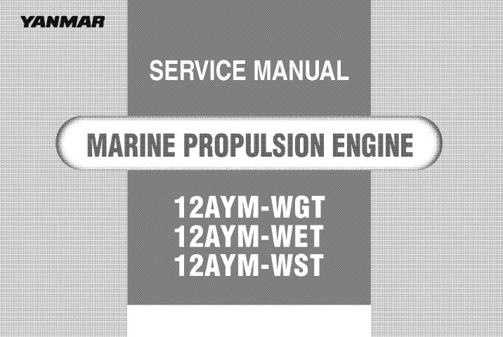 Yanmar 12AYM-WGT, 12AYM-WET, 12AYM-WST Engine Service Manual