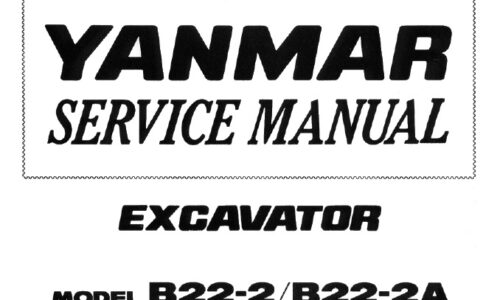 Yanmar B22-2, B22-2A Excavator Service Repair Manual