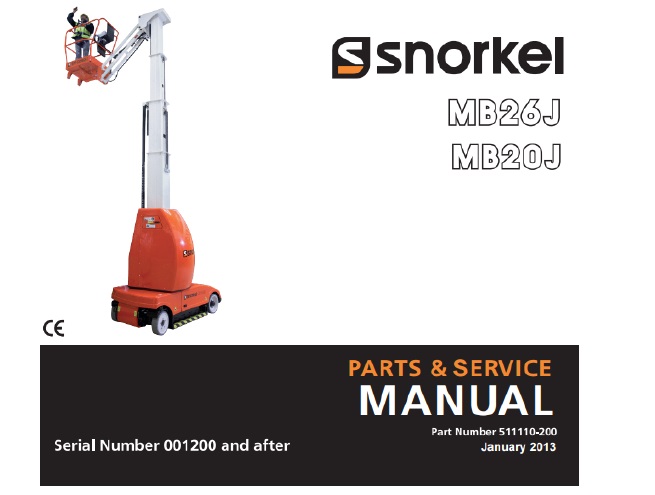 Snorkel MB20J, MB26J Parts and Service Manual