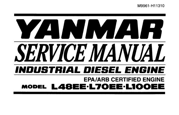 Yanmar L48EE, L70EE, L100EE Diesel Engine Service Manual