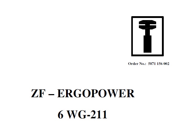 ZF 6 WG-211 Transmission ERGOPOWER Repair Manual